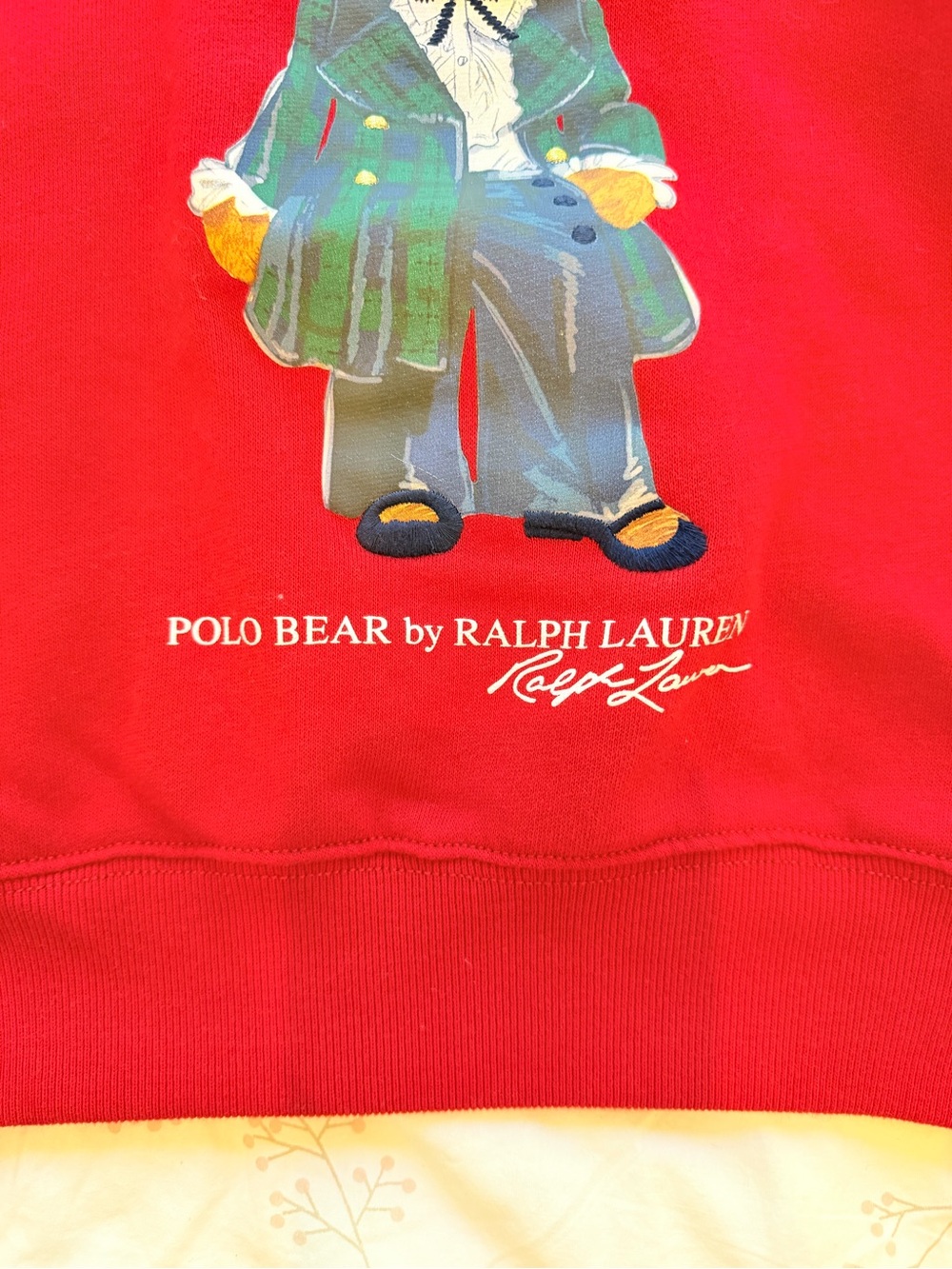 Polo by Ralph Lauren Girls' Red Polo Bear Crew Sweatshirt - Picture 5 of 7
